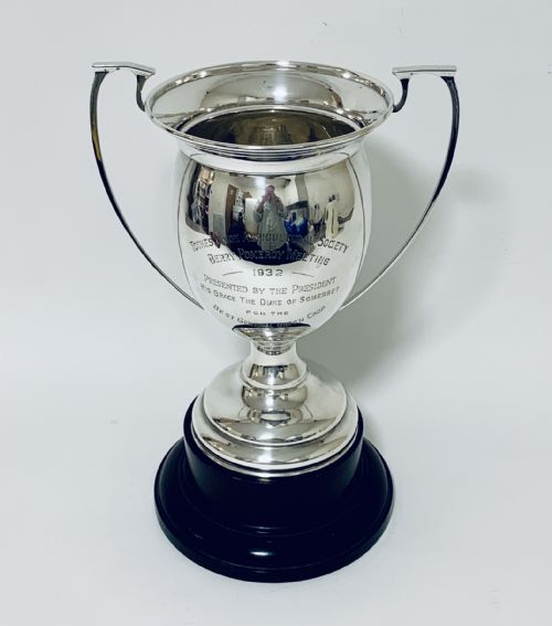 Large Antique Solid Silver Twin Handled Trophy Cup