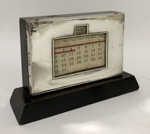 fig 1. Antique Art Deco Sterling Silver Perpetual Desk Calendar