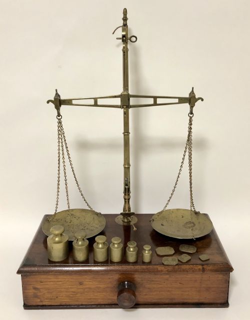 Large Antique Avery Apothecary Scales and Weights