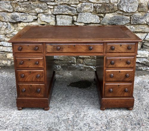 Antique Walnut Pedestal Desk