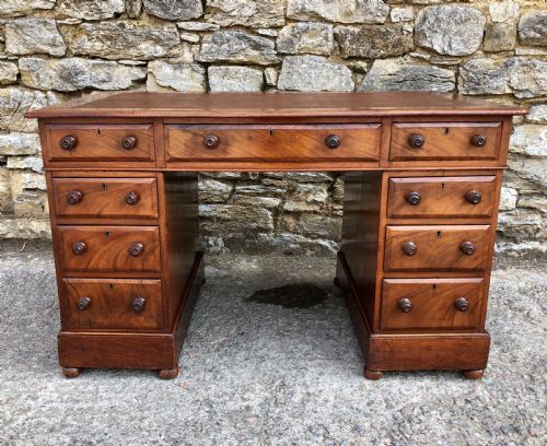 fig 1. Antique Walnut Pedestal Desk