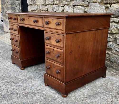 fig 2. Antique Walnut Pedestal Desk