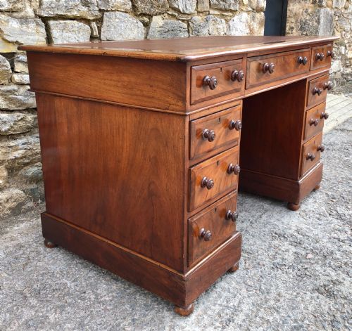 fig 3. Antique Walnut Pedestal Desk