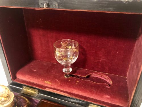 fig 2. Antique Dutch Travelling Decanter Box with Glasses