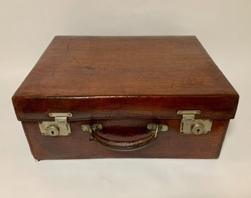 fig 1. Antique Crocodile Travelling Case Suitcase