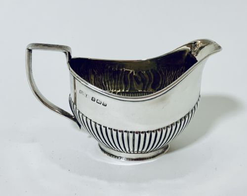 Small Antique Solid Silver Milk Cream Jug
