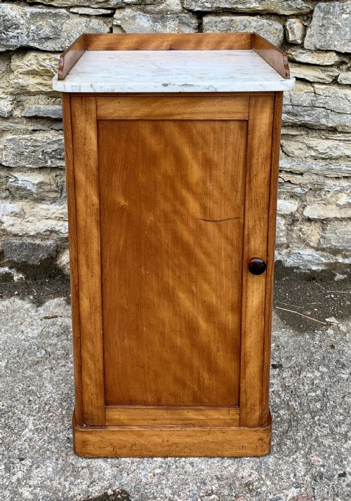 Antique Victorian Satinwood Bedside Pot Cupboard