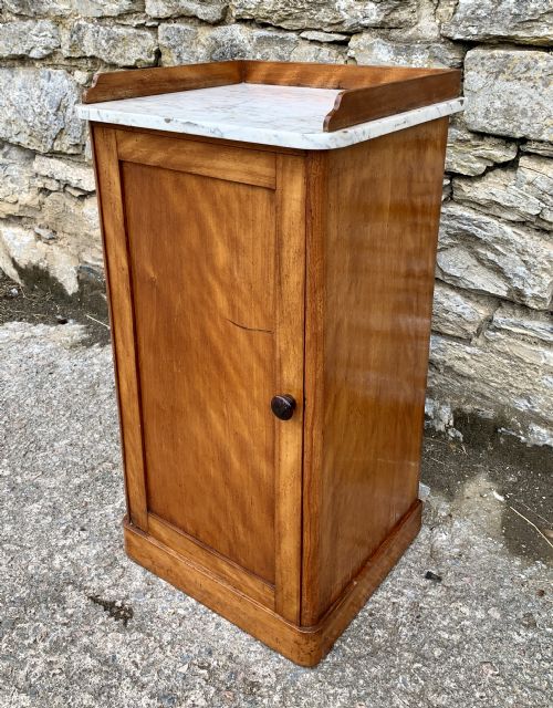 fig 1. Antique Victorian Satinwood Bedside Pot Cupboard