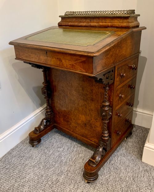 Victorian Burr Walnut Davenport