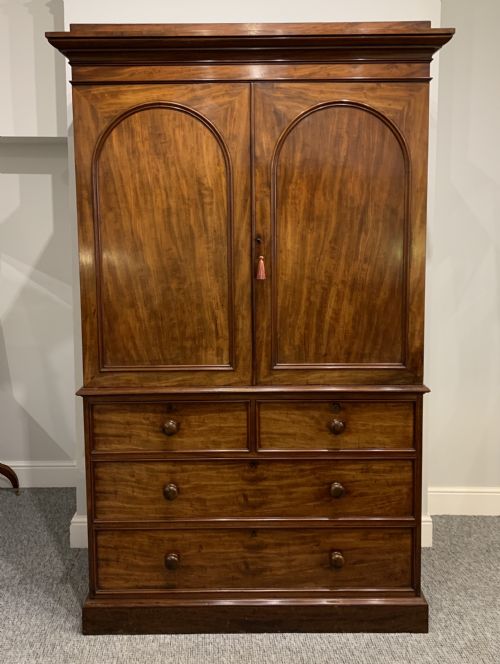 Victorian Mahogany Linen Press Cupboard