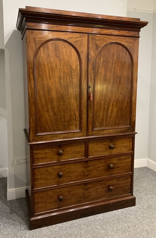 fig 2. Victorian Mahogany Linen Press Cupboard