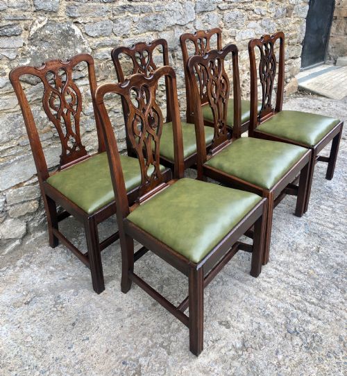 fig 1. Set of 6 Georgian Mahogany Dining Chairs