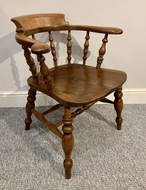 fig 1. Antique Elm Smokers Bow Armchair