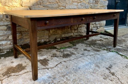 Large Antique Pine Farmhouse Table