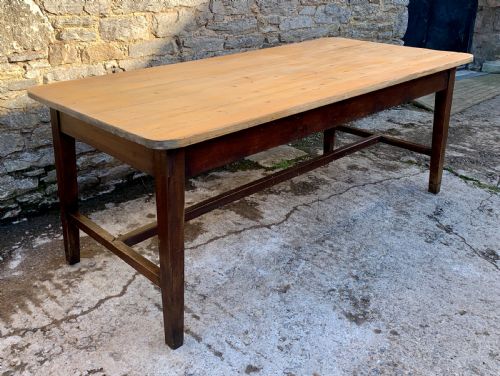 fig 2. Large Antique Pine Farmhouse Table