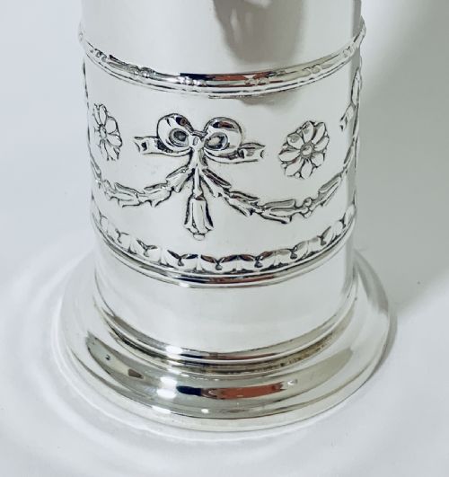 fig 1. Antique Solid Silver Sugar Caster with Glass Liner
