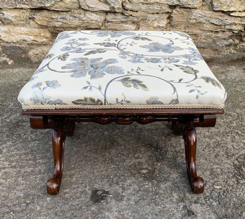 fig 1. Victorian Mahogany X-Frame Stool