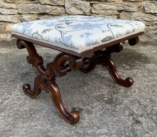 Victorian Mahogany X-frame Stool