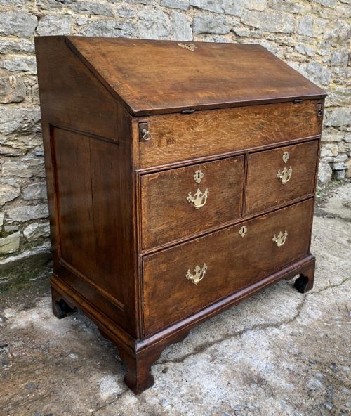 fig 2. 18th Century Georgian Oak Crossbanded Bureau