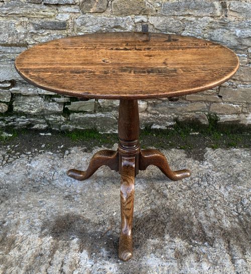Large Georgian Oak Tilt Top Occasional Table