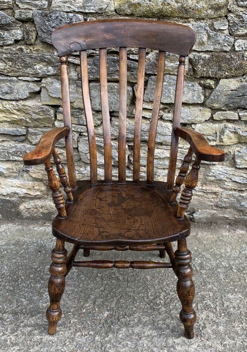 fig 1. Antique Farmhouse Windsor Lathe Back Chair