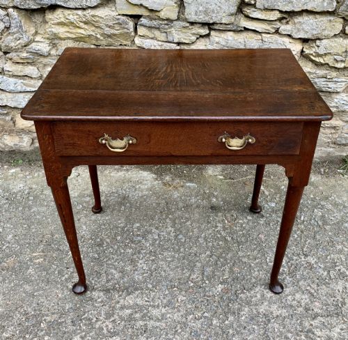 fig 1. 18th Century Georgian Oak Pad Foot Side Table
