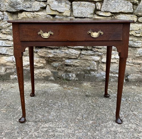 fig 2. 18th Century Georgian Oak Pad Foot Side Table