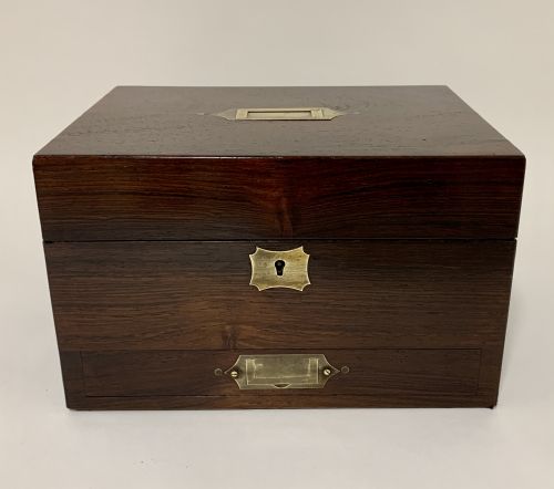 fig 1. Antique Victorian Rosewood Vanity Jewellery Box