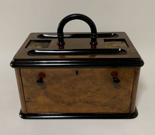 Victorian Burr Walnut Desktop Stationery Box