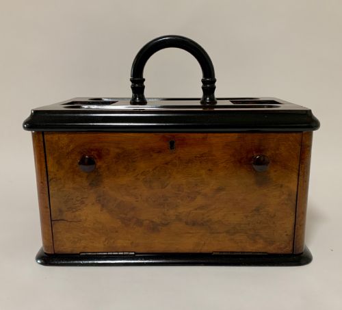 fig 1. Victorian Burr Walnut Desktop Stationery Box