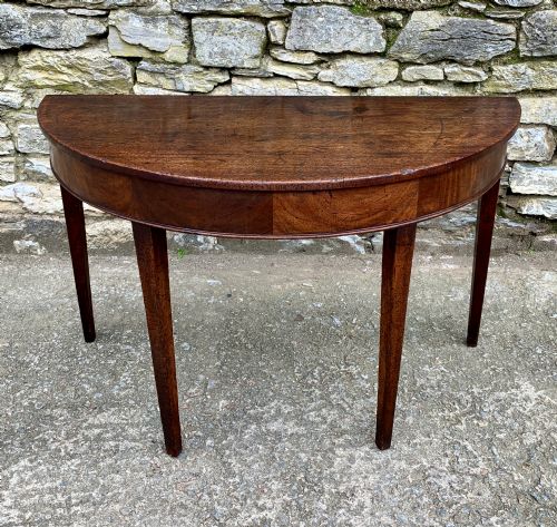 Georgian Mahogany Demi Lune Console Table