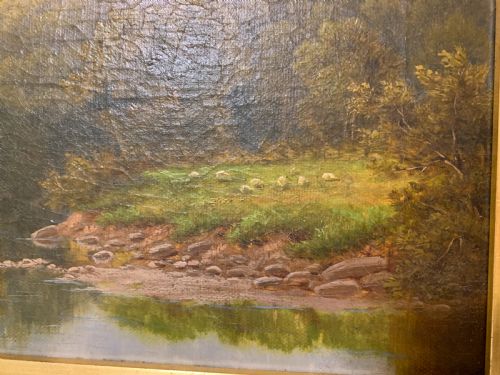 fig 1. Antique Oil on Canvas of a Countryside Scene
