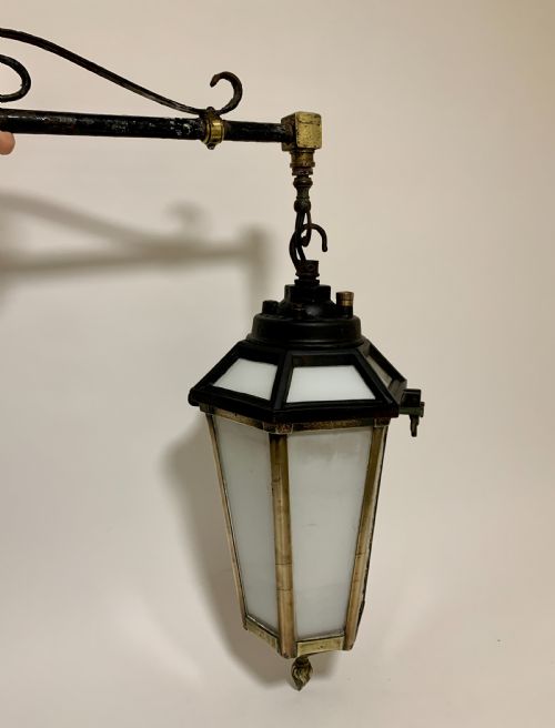 Antique Revo Tipton Hanging Lantern on Bracket