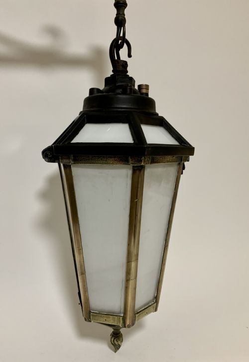fig 1. Antique REVO Tipton Hanging Lantern on Bracket