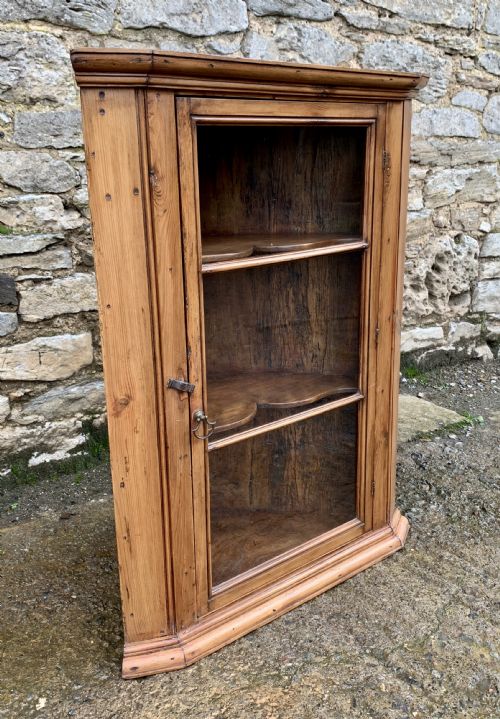fig 2. Antique Pine and Elm Hanging Corner Cupboard