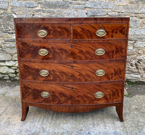 Regency Mahogany Bow Front Chest of Drawers