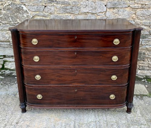 Regency Mahogany Bow Front Chest of Drawers