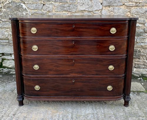 fig 2. Regency Mahogany Bow Front Chest of Drawers