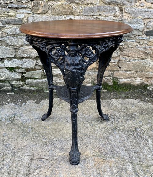 Antique Britannia Cast Iron Pub Table