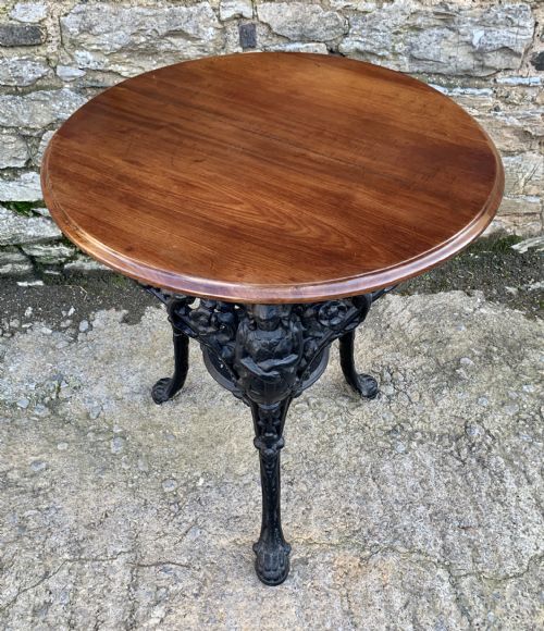 fig 1. Antique Britannia Cast Iron Pub Table