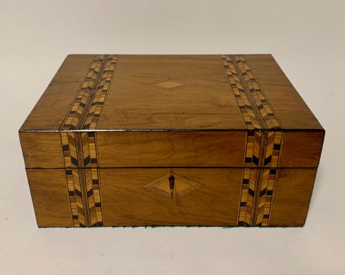 fig 1. Antique Tunbridge Ware Jewellery Box