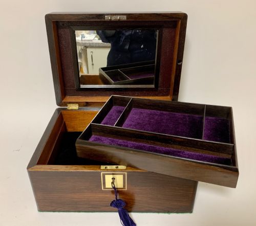 Antique Fitted Rosewood Jewellery Box