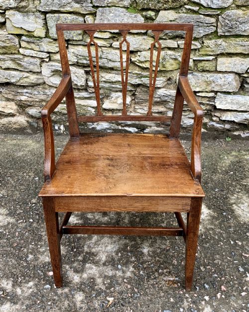 Antique Country Oak Armchair