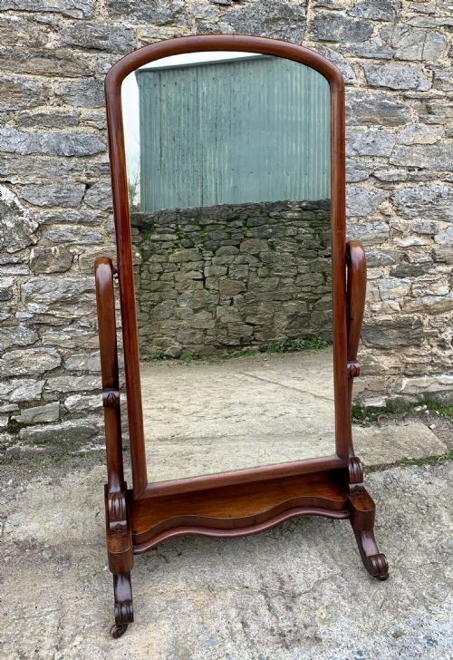 Victorian Mahogany Cheval Mirror