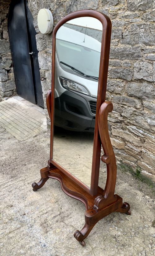 fig 1. Victorian Mahogany Cheval Mirror