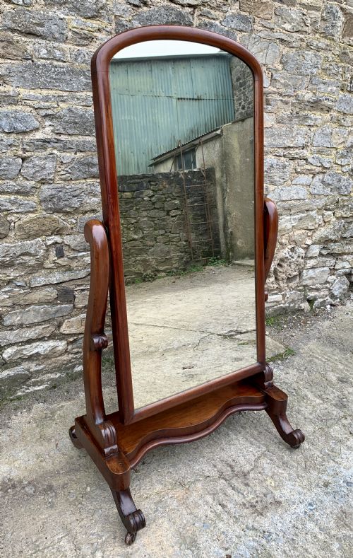 fig 2. Victorian Mahogany Cheval Mirror