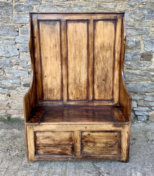 Antique Pine Box Settle