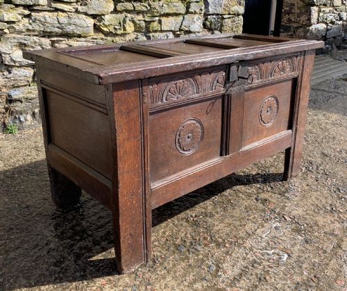 fig 1. Small 17th Century Devon Oak Coffer