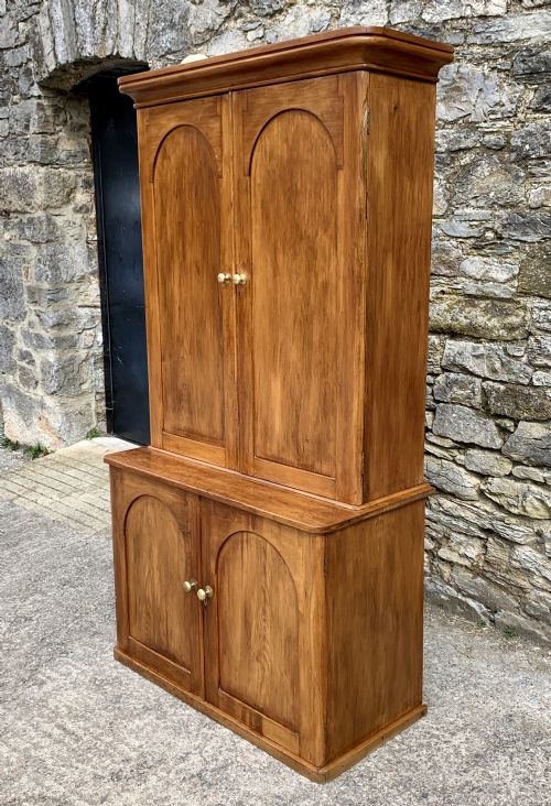 fig 1. Antique Victorian Pine Shelved Larder Cupboard