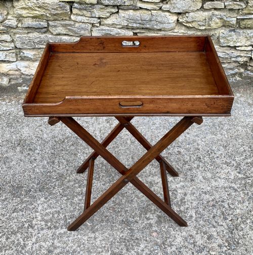 fig 2. Small Antique Mahogany Butlers Tray on Stand
